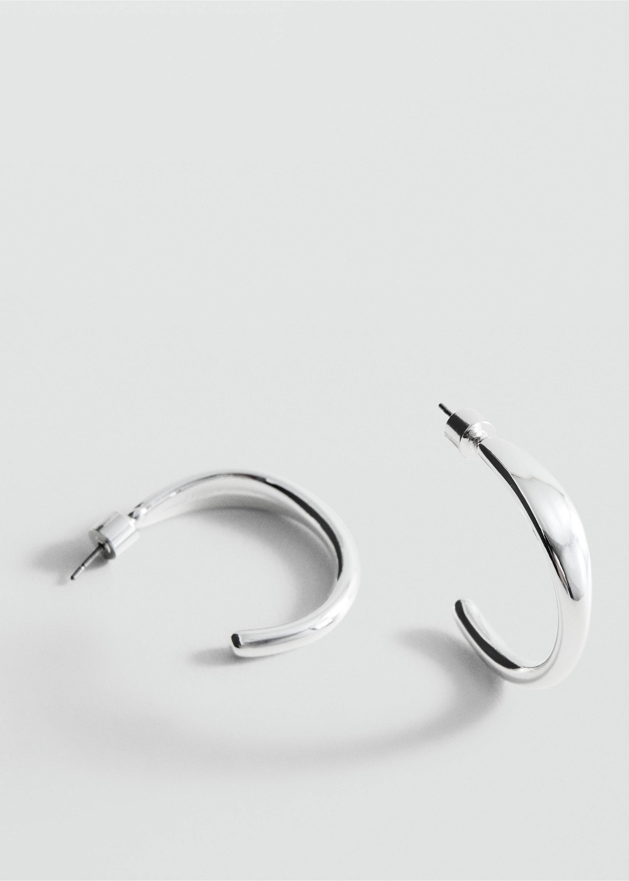 Hoop earrings - Medium plane, Silver. Ref: 37041483-00.
