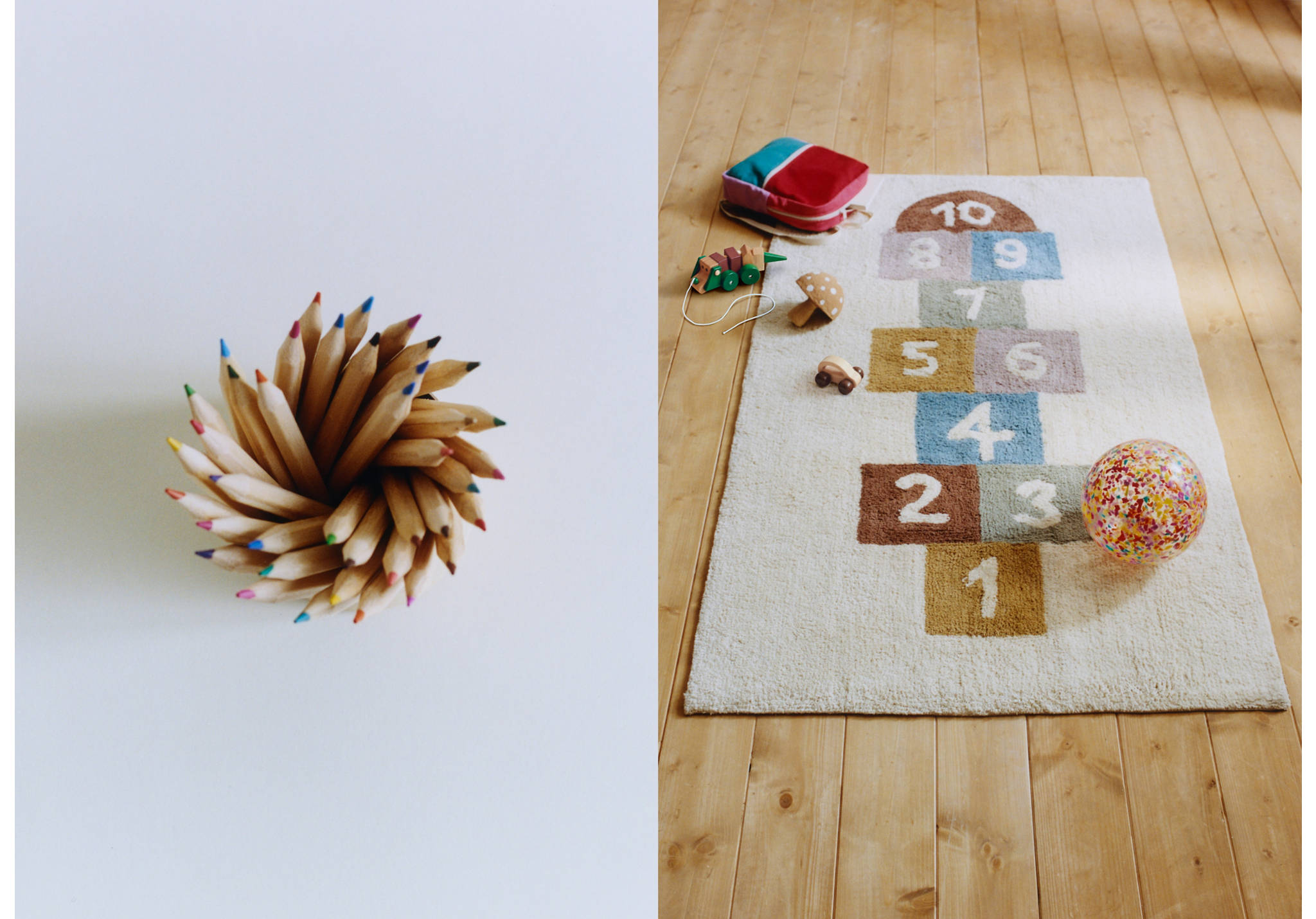 Multicolor hopscotch cotton rug - Panoramic plane