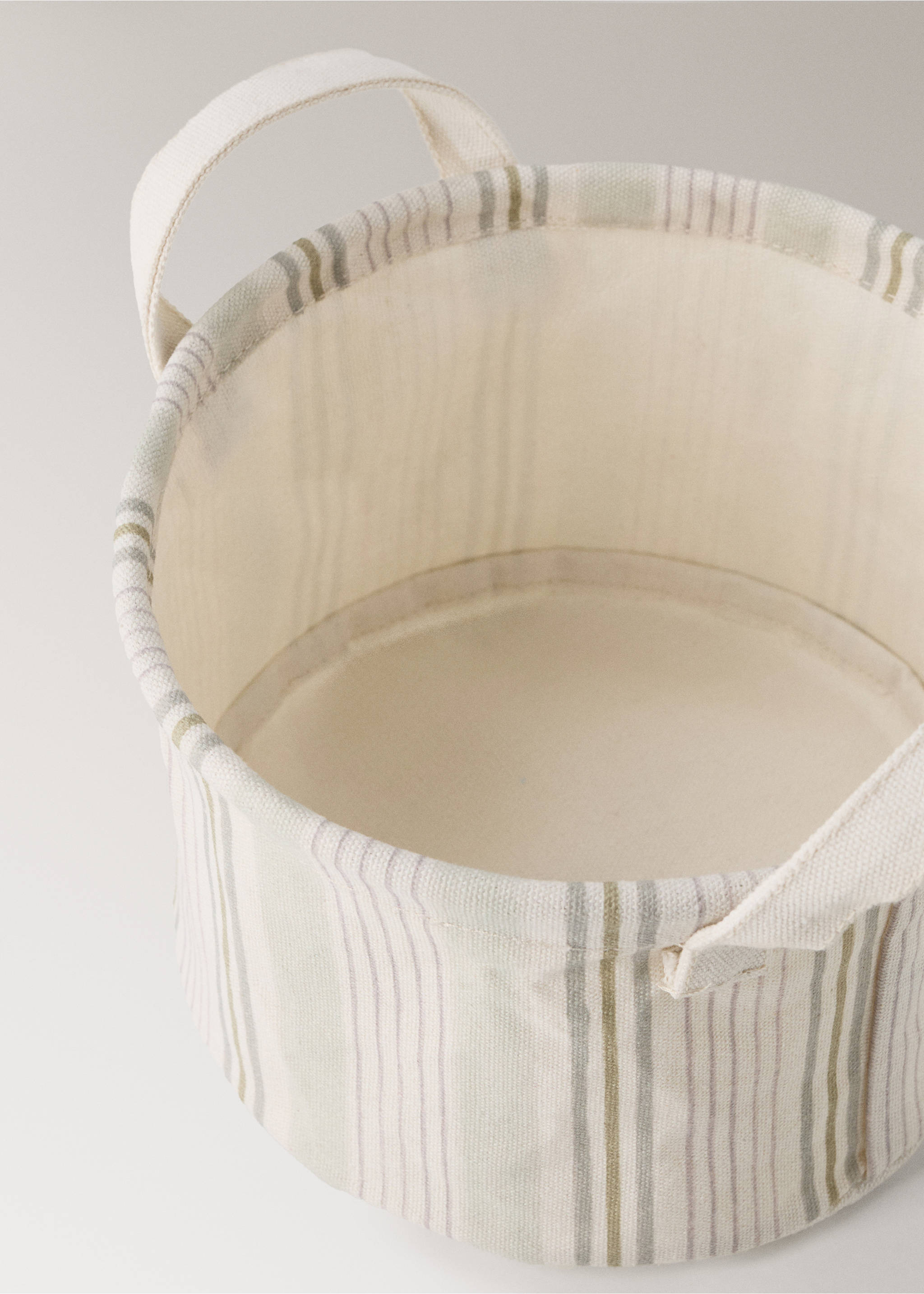 100% cotton multi-stripe basket - Details of the article 2, Russet. Ref: 37041486-00.