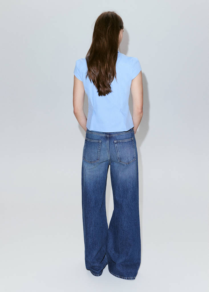 Fitted short-sleeved shirt — Sky Blue