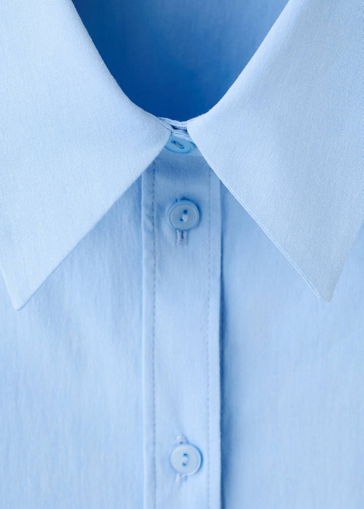 Fitted short-sleeved shirt — Sky Blue