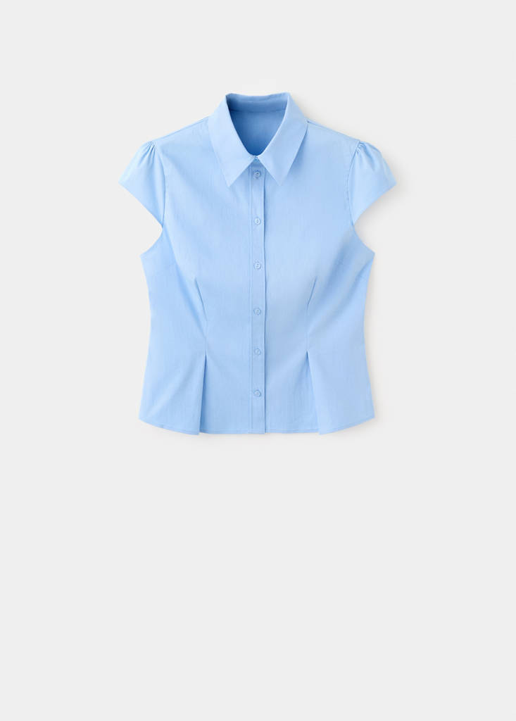 Fitted short-sleeved shirt — Sky Blue