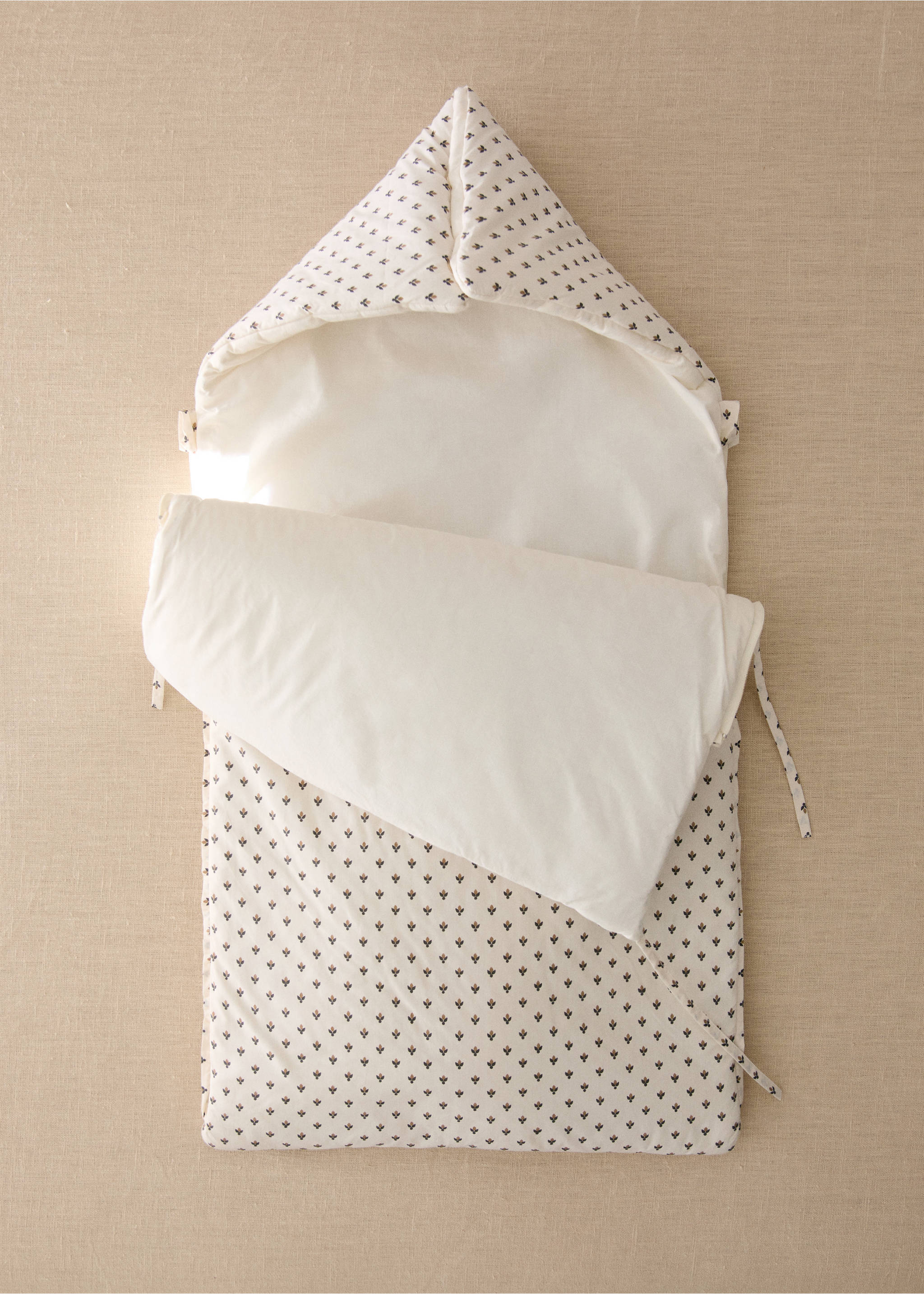 Printed cotton carry bag for baby walks - General plane, Khaki. Ref: 37041492-00.