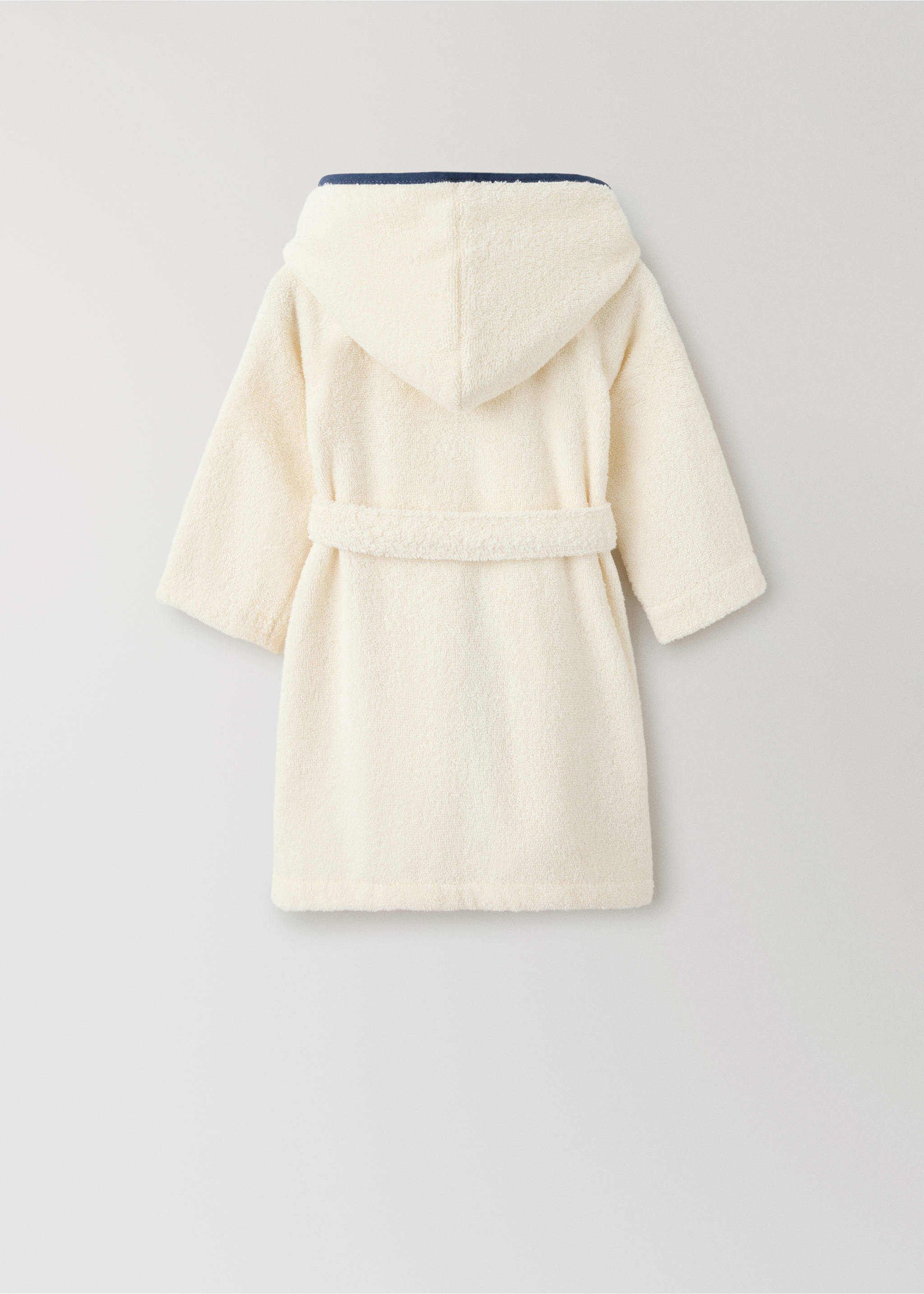 Children's cotton bathrobe with contrasting trim - Details of the article 1, Prussian Blue. Ref: 37041495-00.