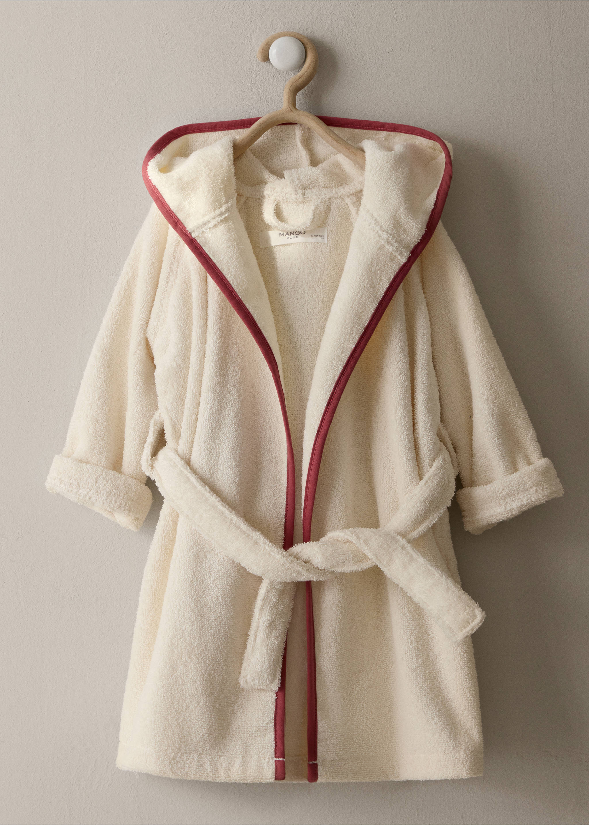 Children's cotton bathrobe with contrasting trim - General plane, Light/Pastel Purple. Ref: 37041495-00.