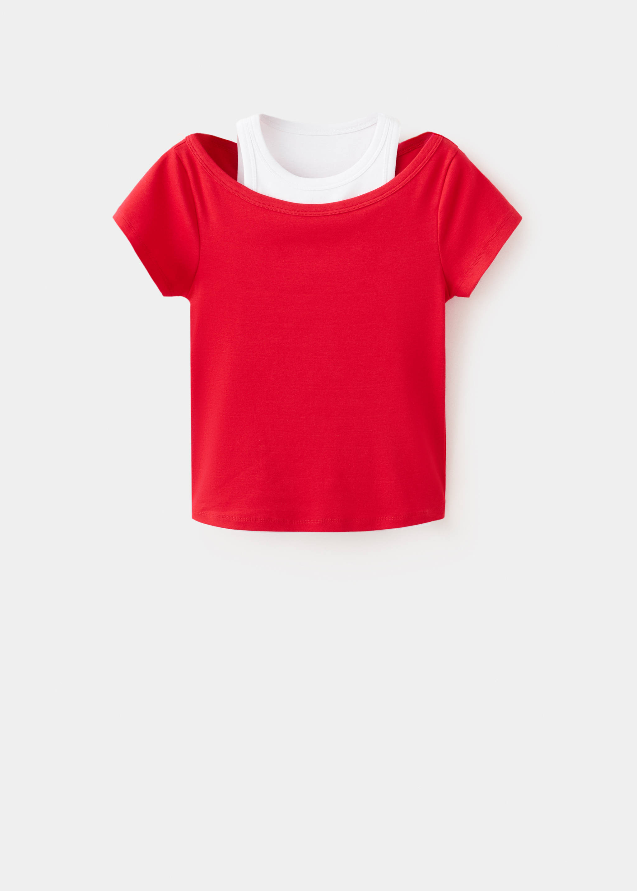 Tweekleurig gecombineerd T-shirt - Artikel zonder model