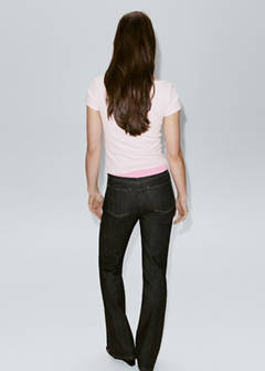 Two-tone contrast T-shirt — Pink 3