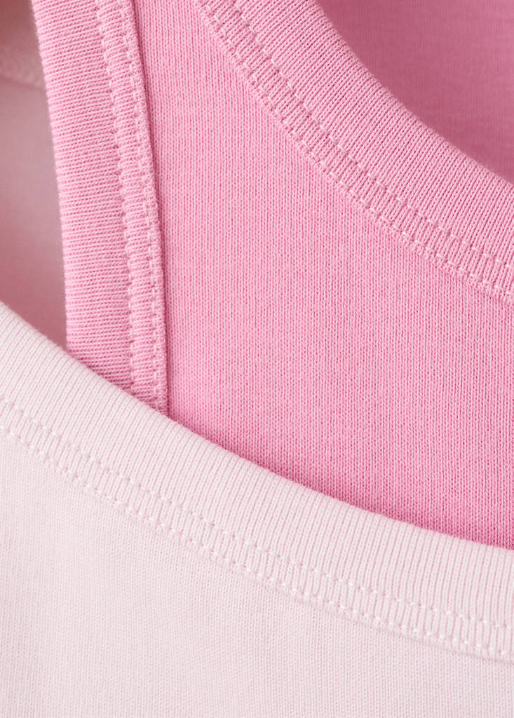 Two-tone contrast T-shirt — Pink