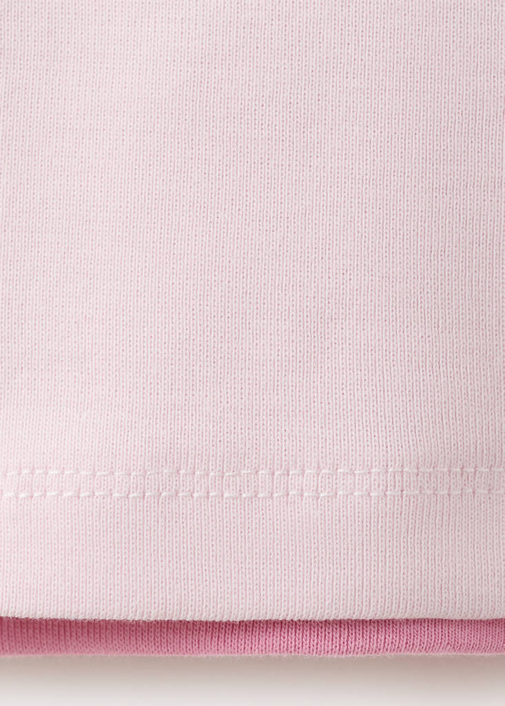 Two-tone contrast T-shirt — Pink