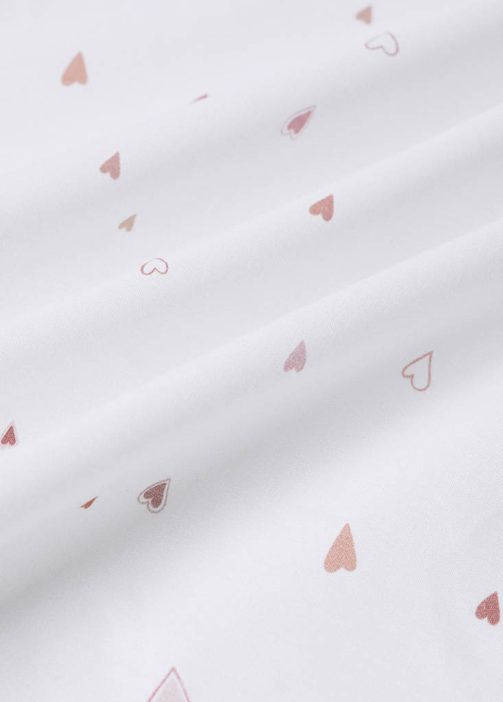 Printed cotton fitted sheet for a 90 cm bed — Nude