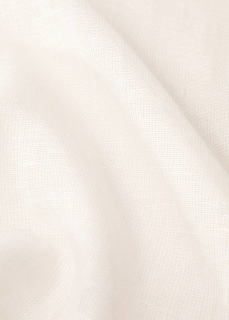 Linen curtain with structured weave, low opacity — Ecru