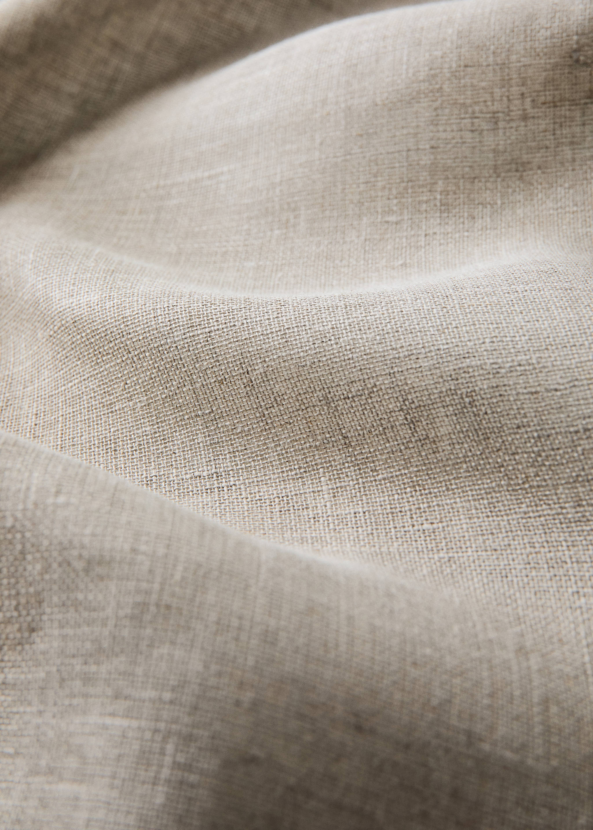 Linen curtain with structured weave, low opacity - Details of the article 1