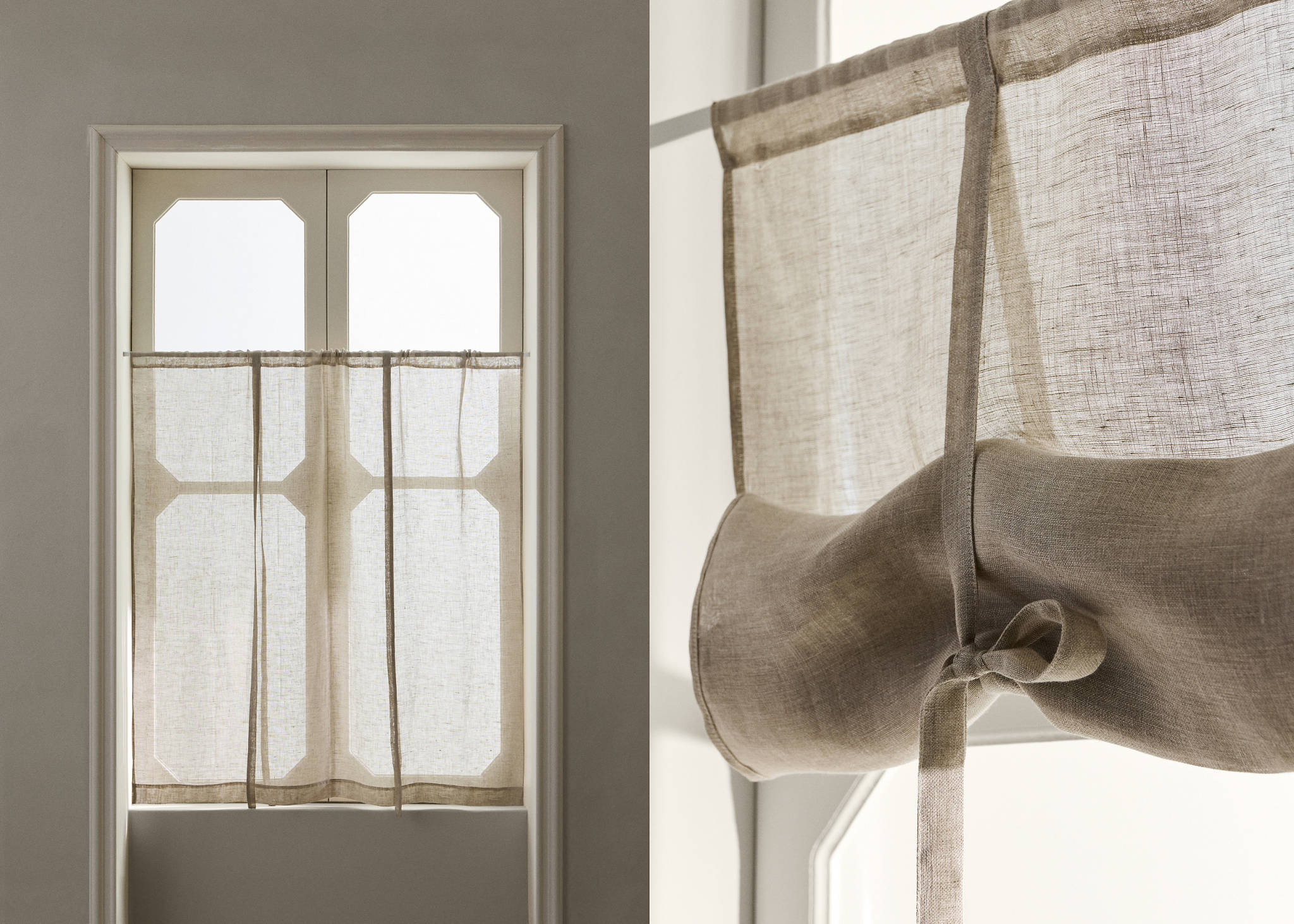 100% linen roller blind with low transparency - Panoramic plane