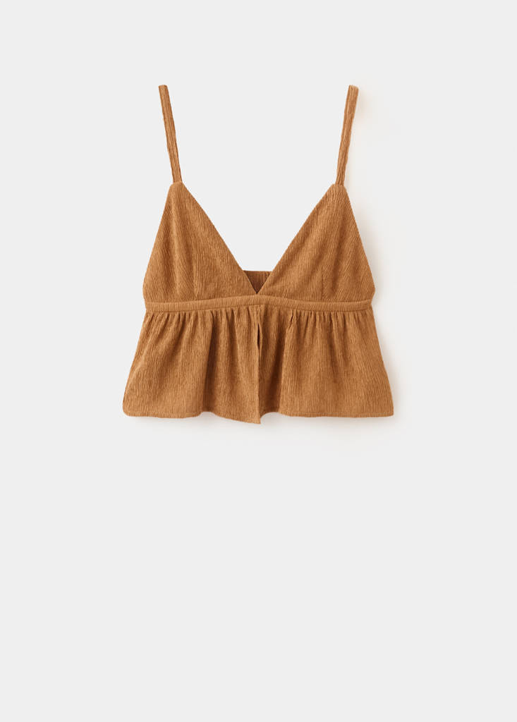 Fluid strapless top — Burnt Orange