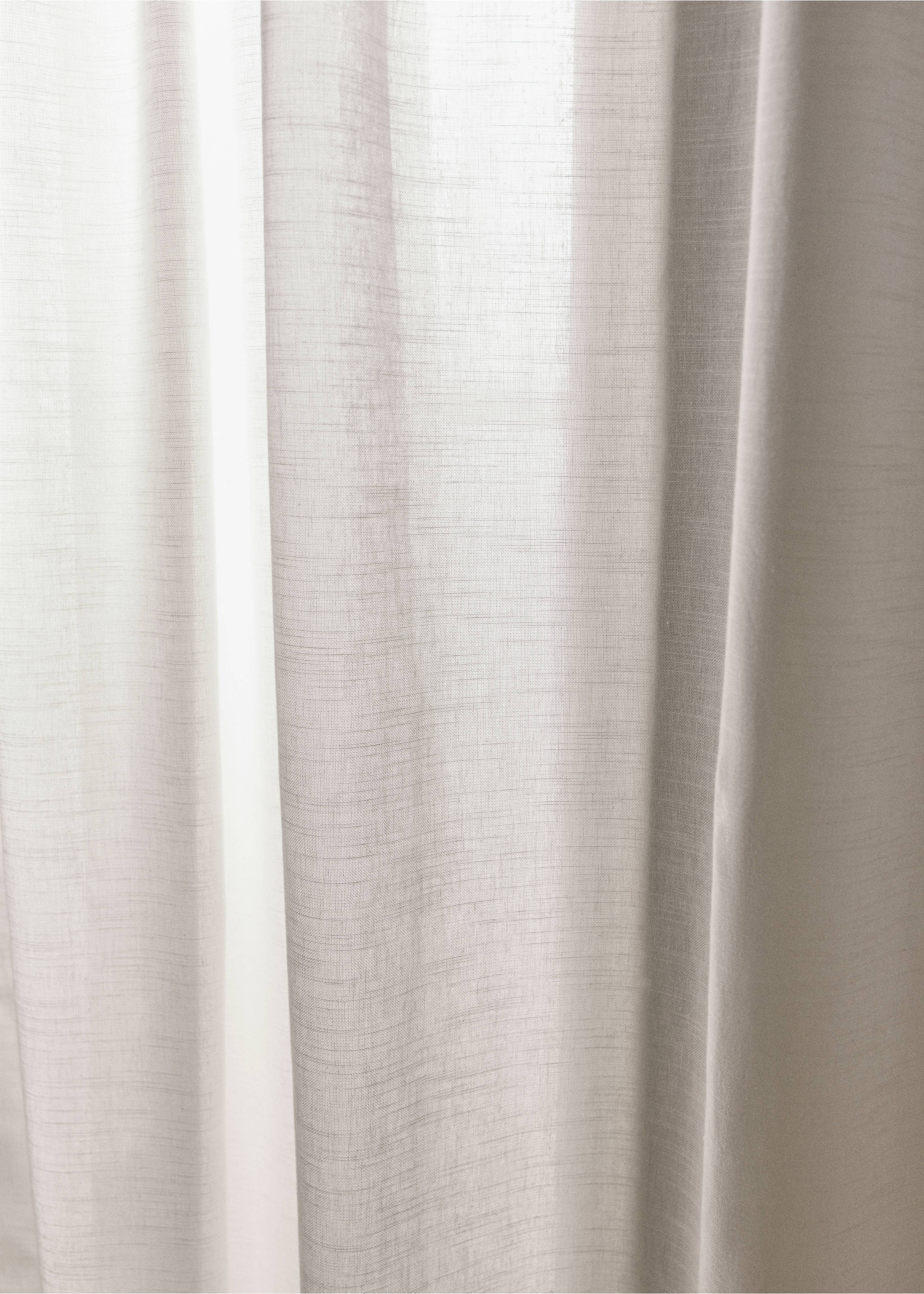 100% cotton medium-opacity curtain - Details of the article 7, White. Ref: 37041513-00.