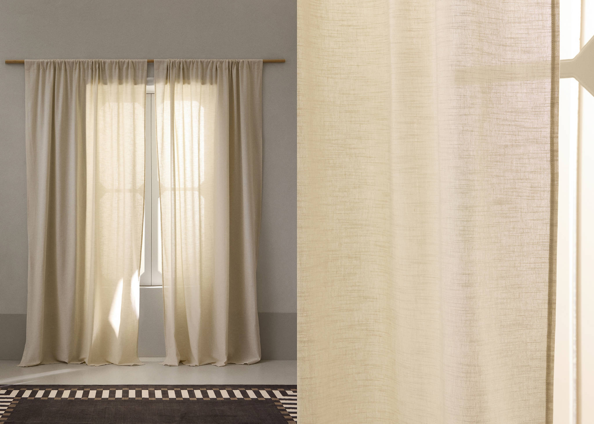 100% cotton medium-opacity curtain - Panoramic plane
