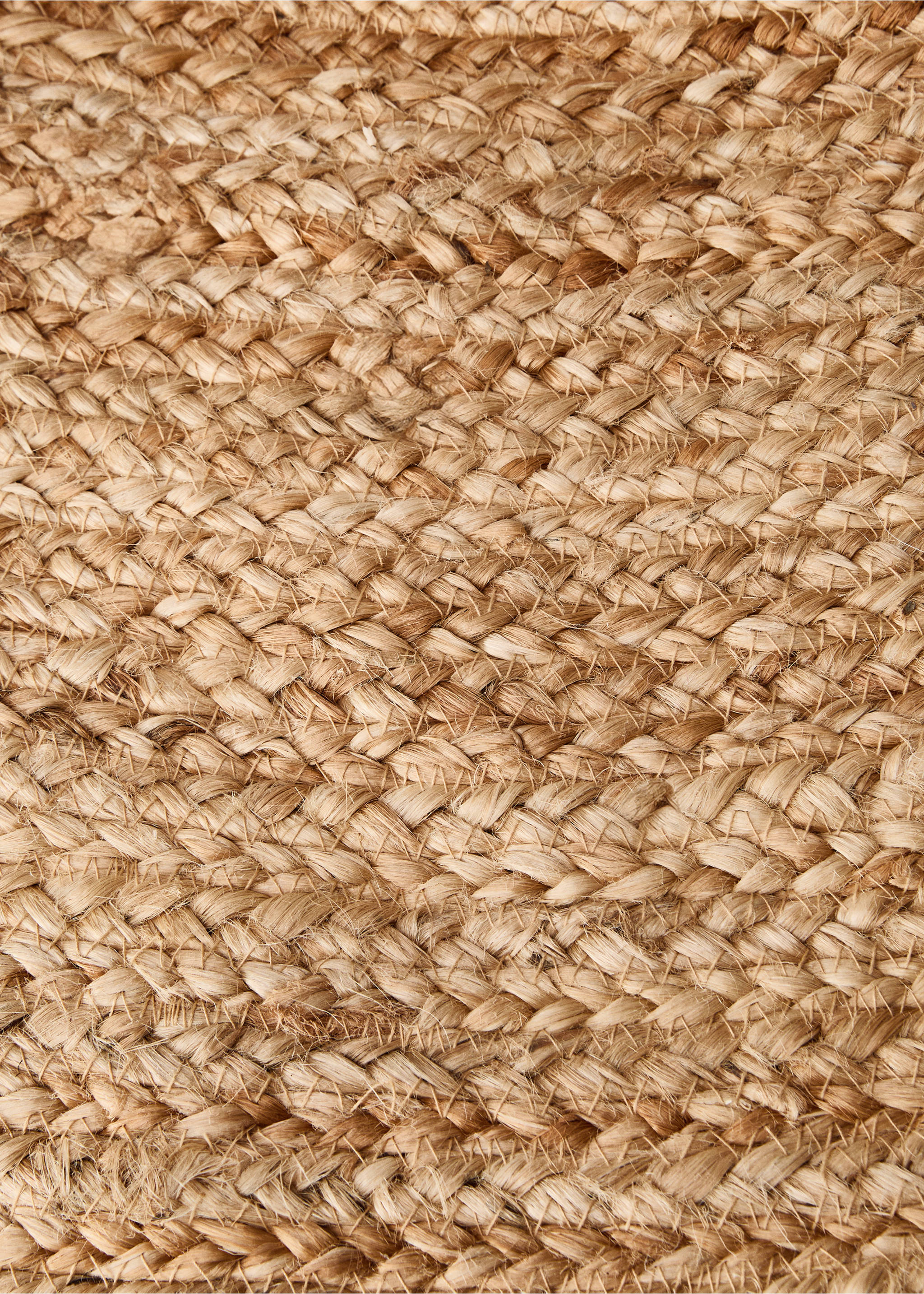 Medium woven natural fibre jute carpet - Medium plane, Beige. Ref: 37041515-00.