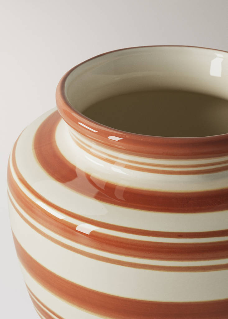 100% earthenware ceramic vase with multistripes - thumbnail 3
