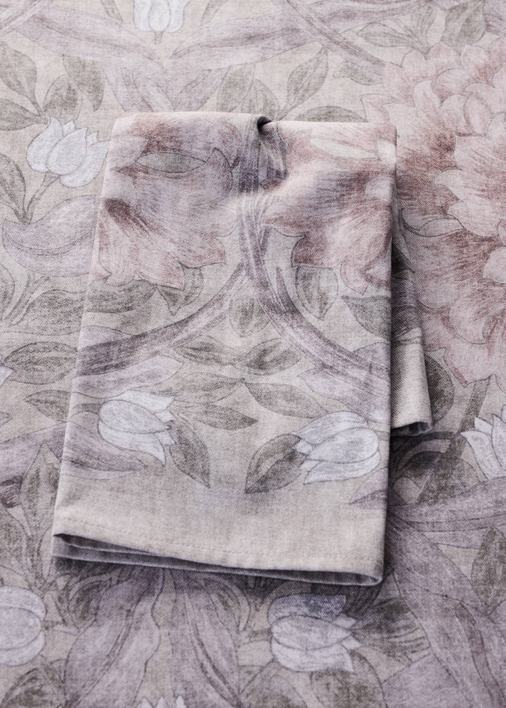 Floral-print napkins 45x45cm — Grey