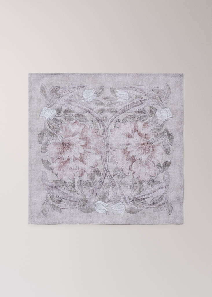 Floral-print napkins 45x45cm — Grey