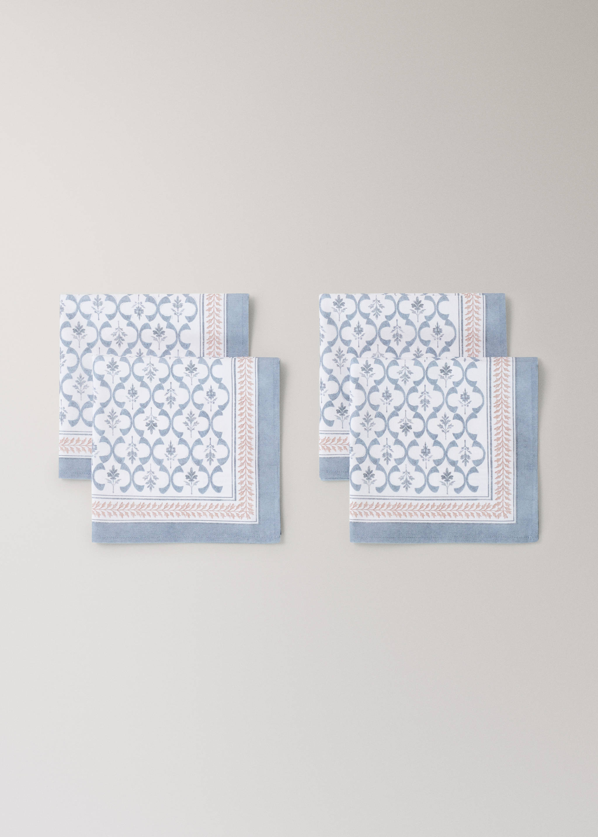 Lattice print cotton napkins - Details of the article 1