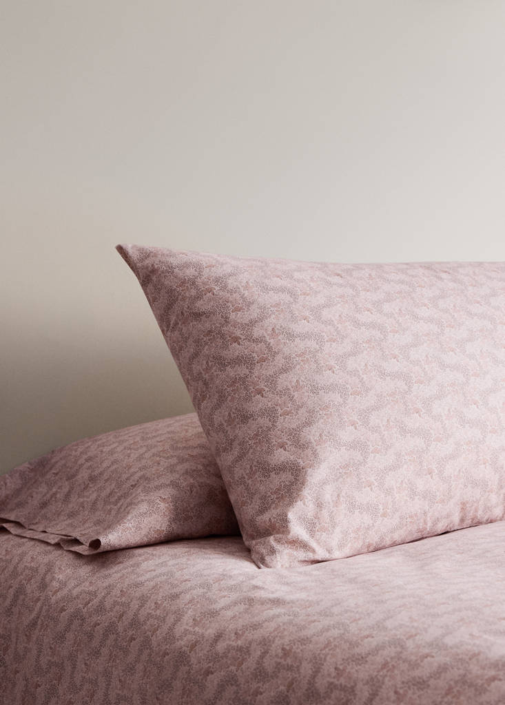 Printed floral children’s pillowcase 50 x 75 cm — Nude