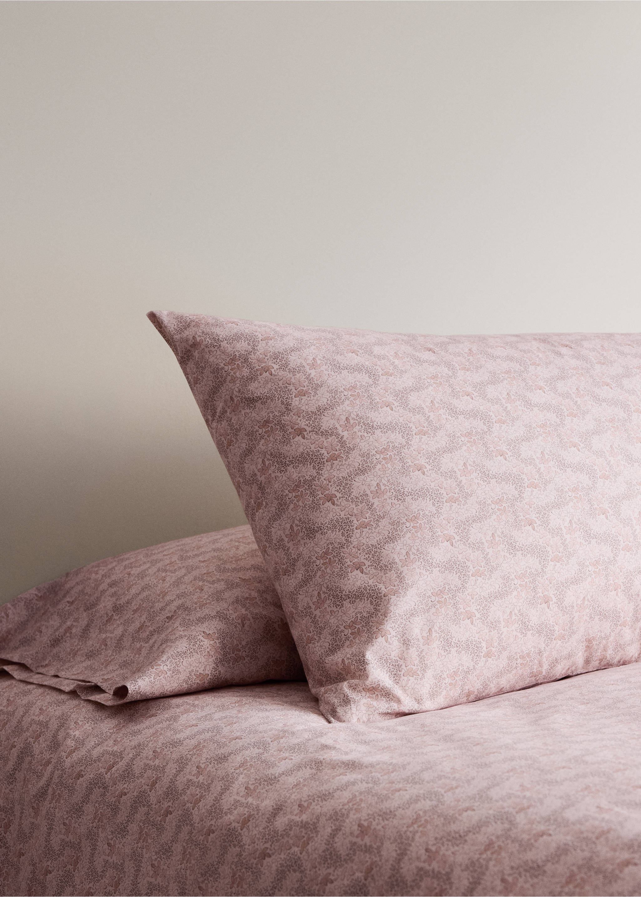 Floral print kids' pillowcase 50x75 cm - General plane, Nude. Ref: 37041525-00.