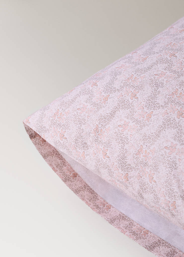 Printed floral children’s pillowcase 50 x 75 cm — Nude