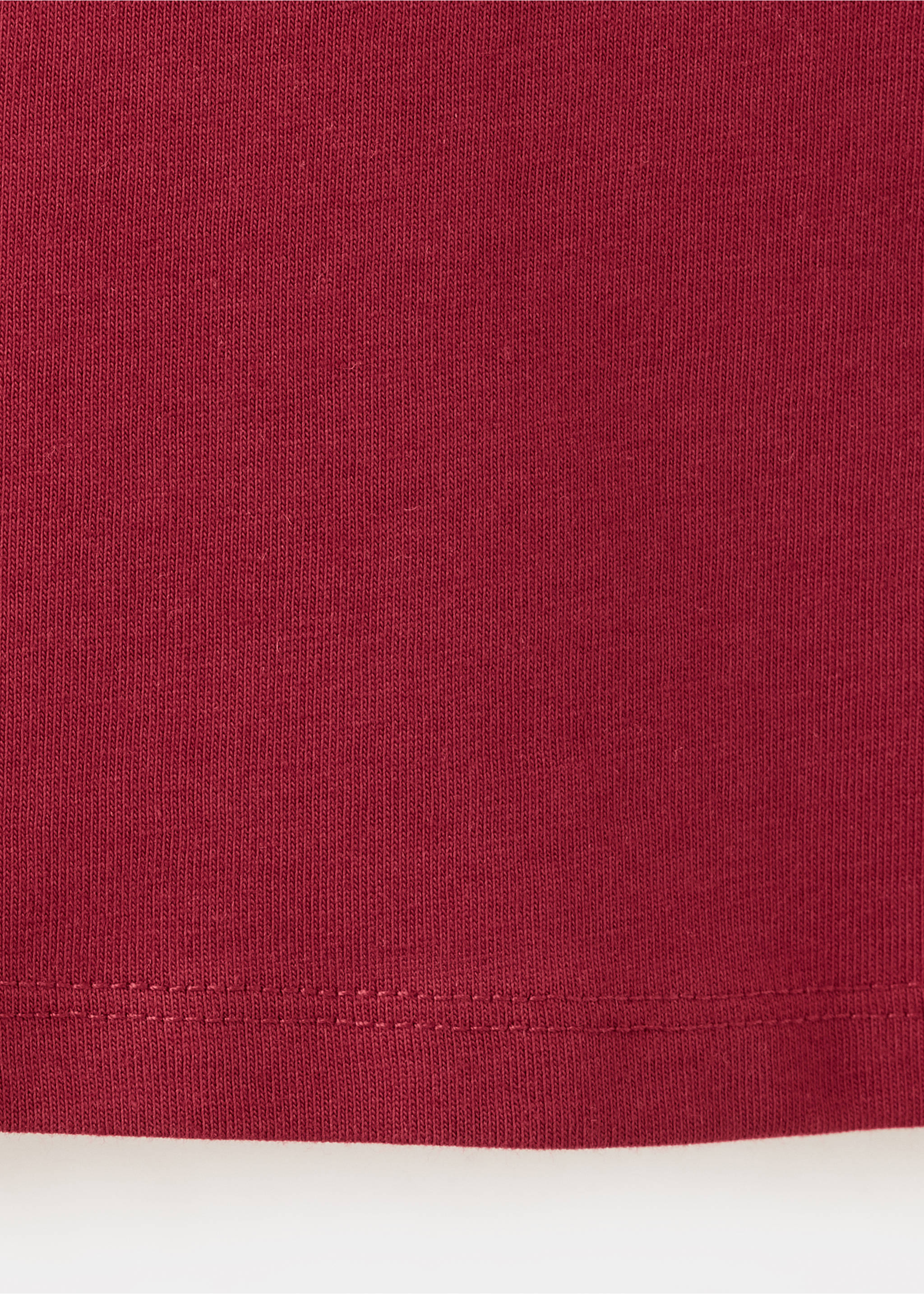 Camiseta algodón detalle en relieve - Detalle del artículo 0, Granate. Ref: 37041531-00.