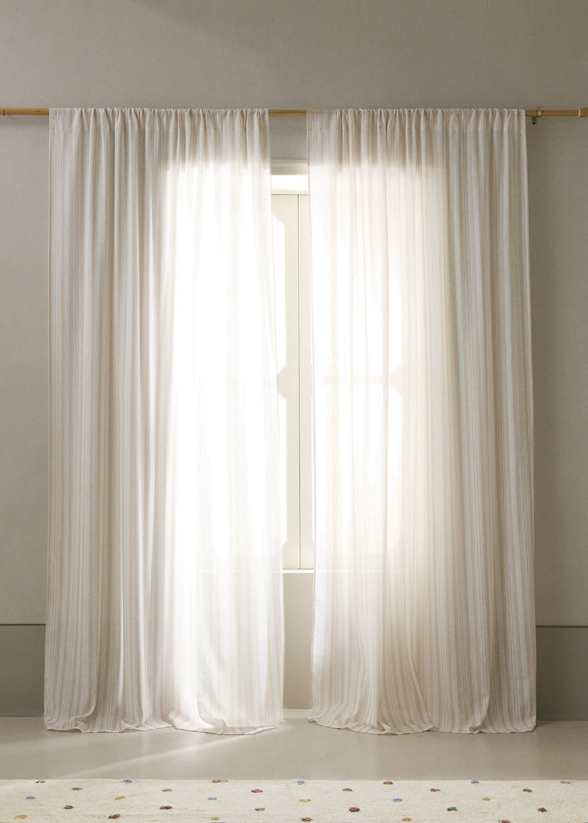 Printed striped cotton curtain - General plane