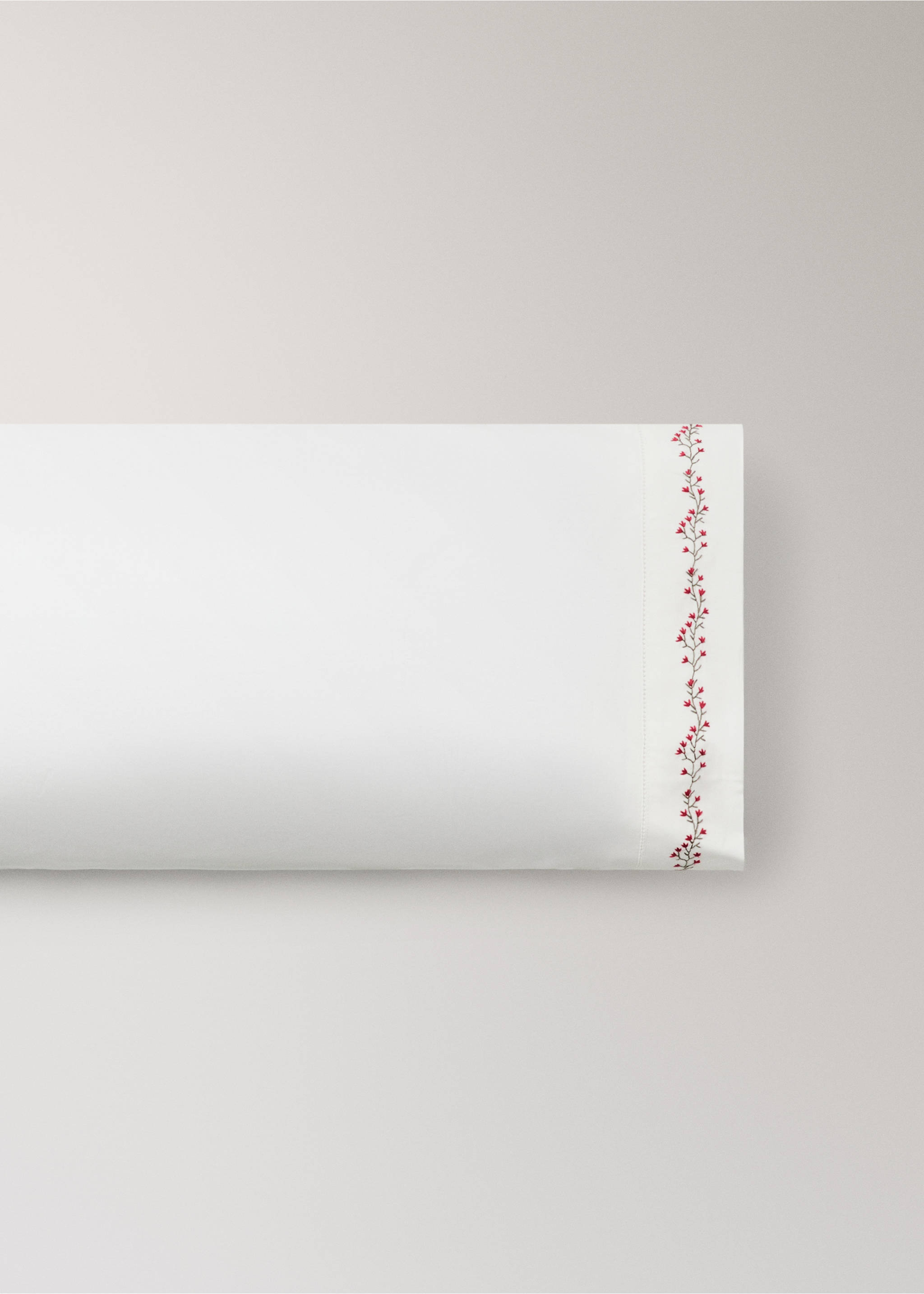 Taie d'oreiller broderies 45x110 cm - Article sans modèle, Blanc cassé. Ref: 37041545-00.