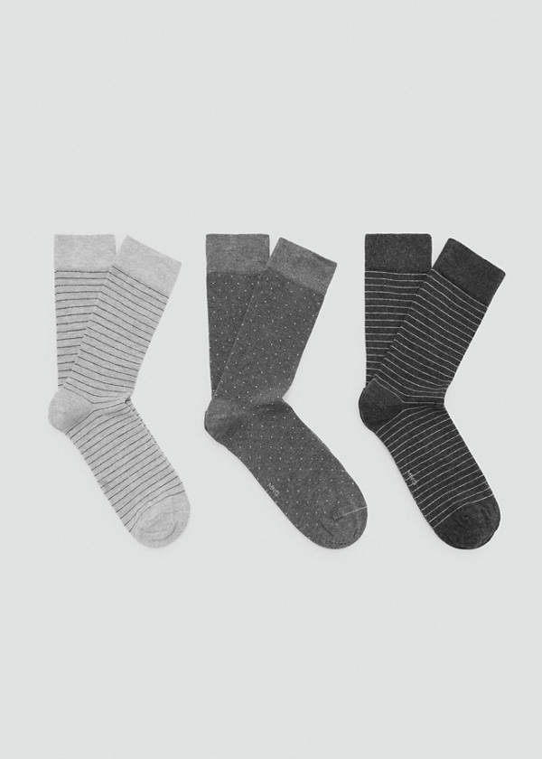 3 pack mixed socks — Grey