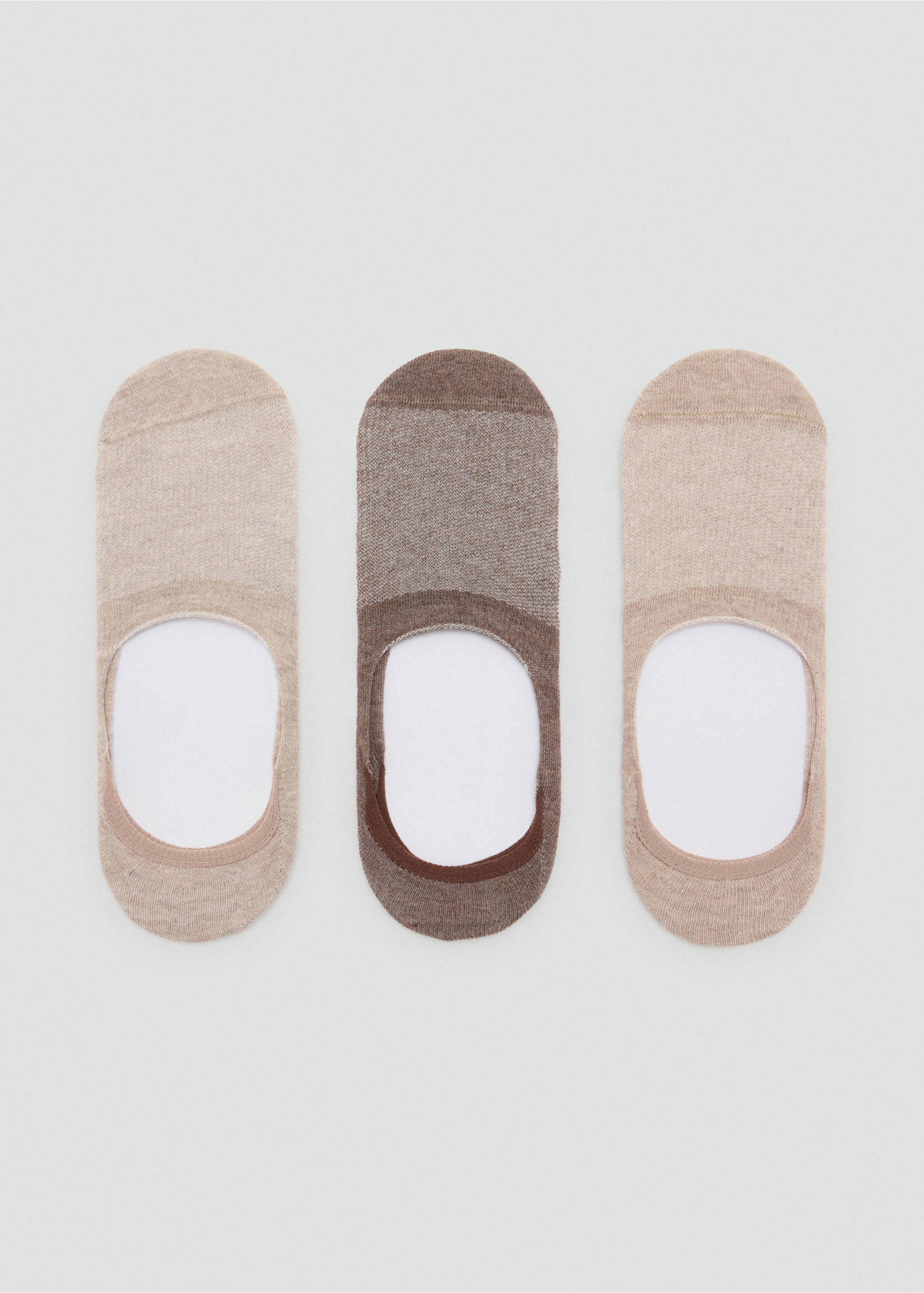 Pack mit 3 Paar No-Show-Socken - Artikel ohne Model, Sandfarben. Ref: 37041547-00.