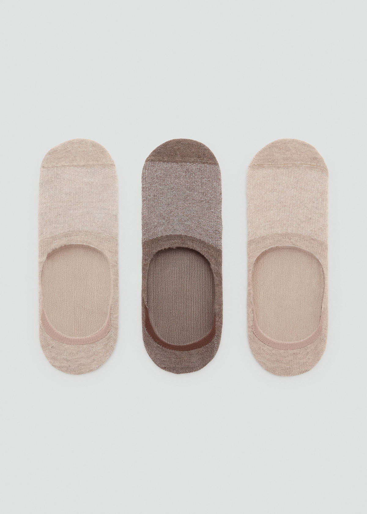3-pack of invisible socks — Sand