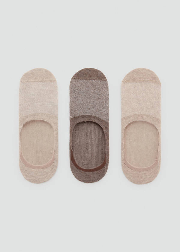 3-pack of invisible socks — Sand
