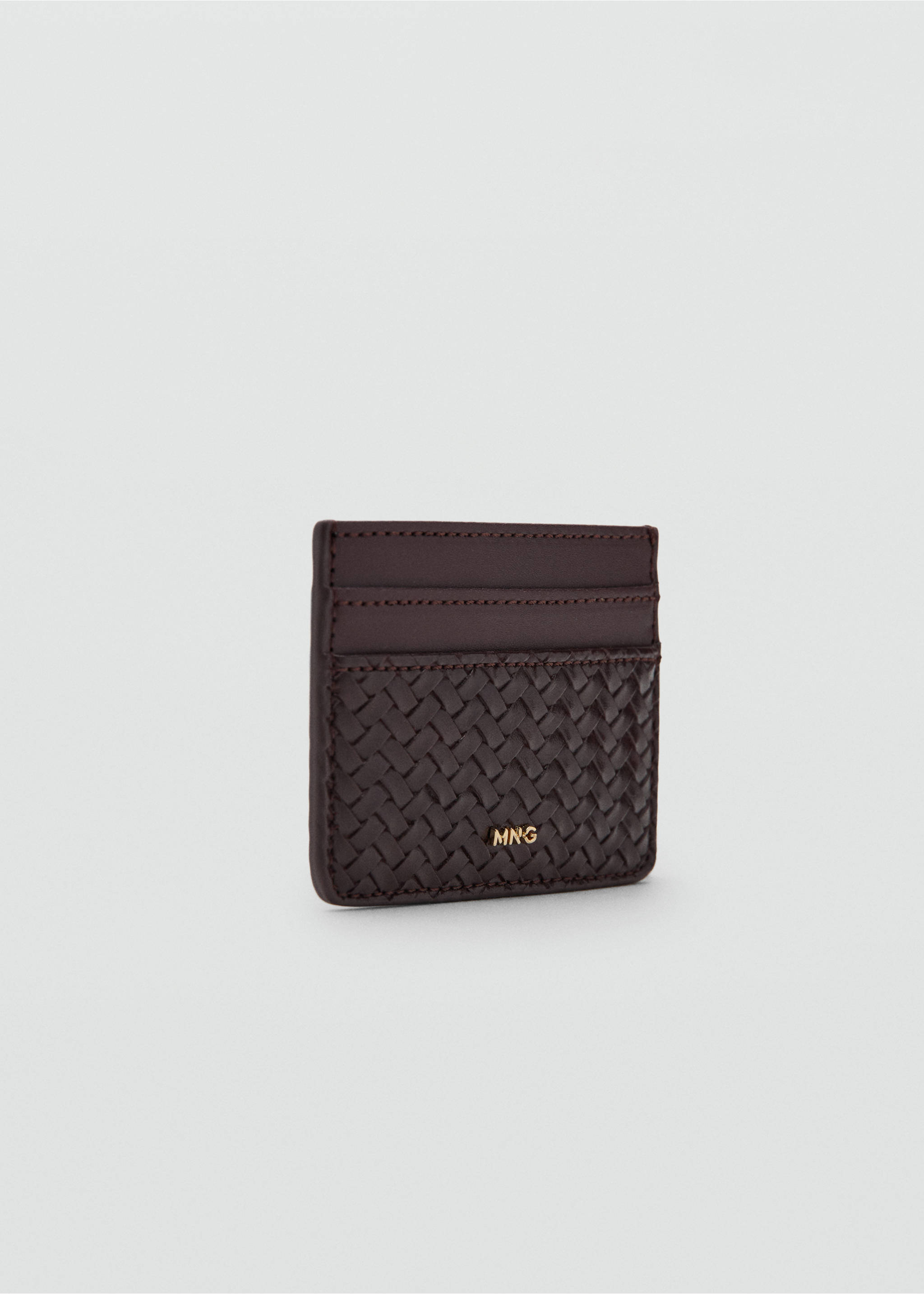 Braided cardholder - Medium plane, Chocolate. Ref: 37041551-00.