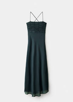 Strappy dress with gathered panel — Charcoal 6