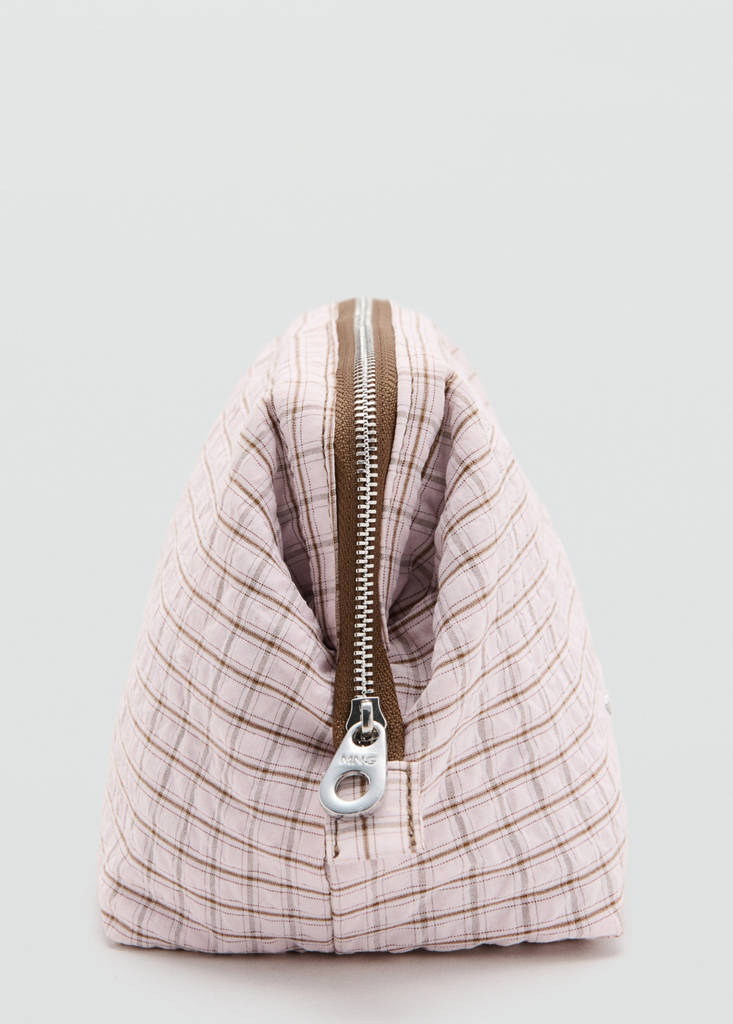 Checked cotton wash bag - thumbnail 7
