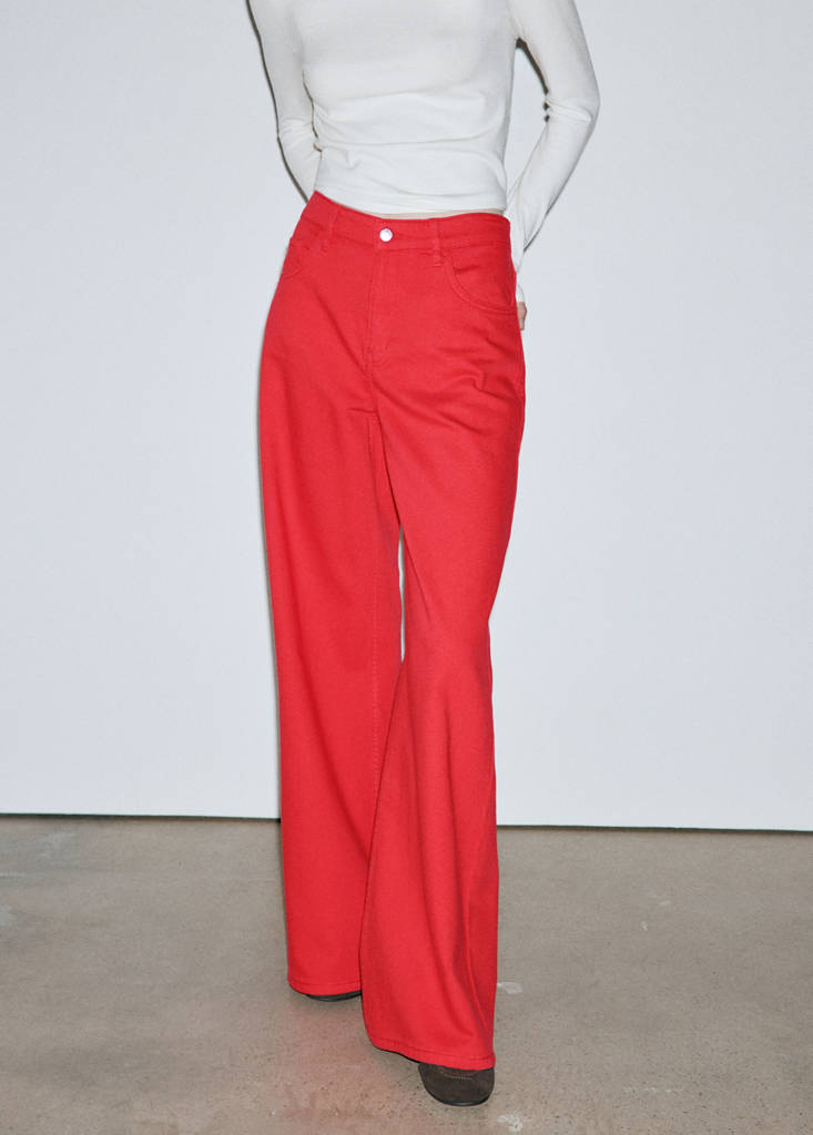 Low-rise wideleg jeans — Red