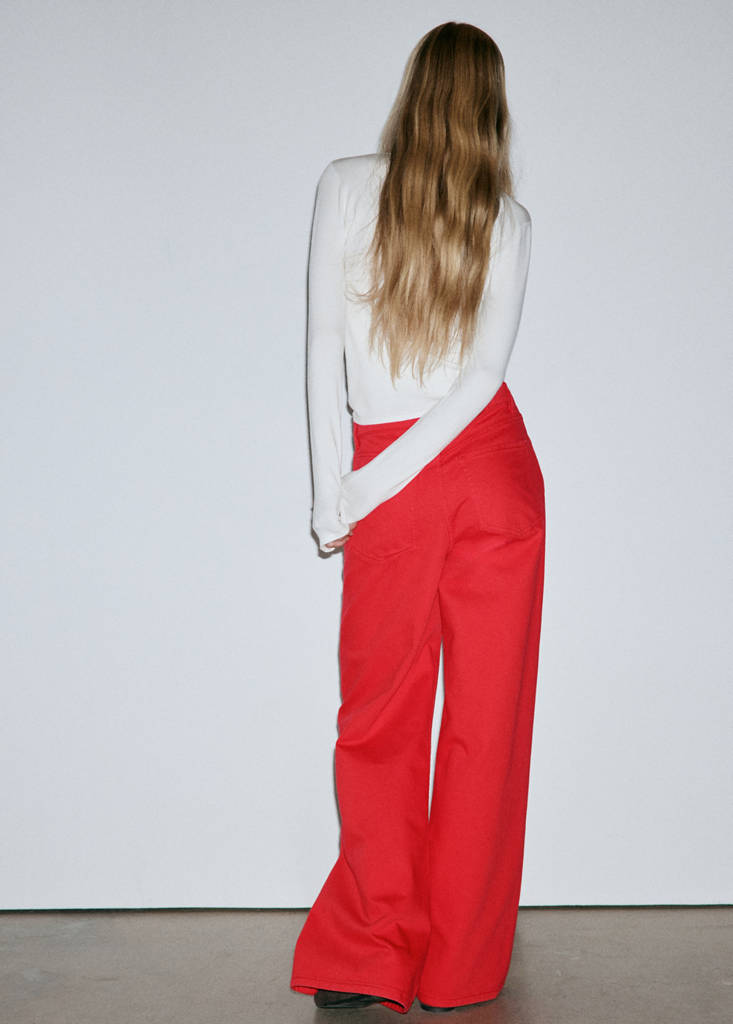 Low-rise wideleg jeans — Red