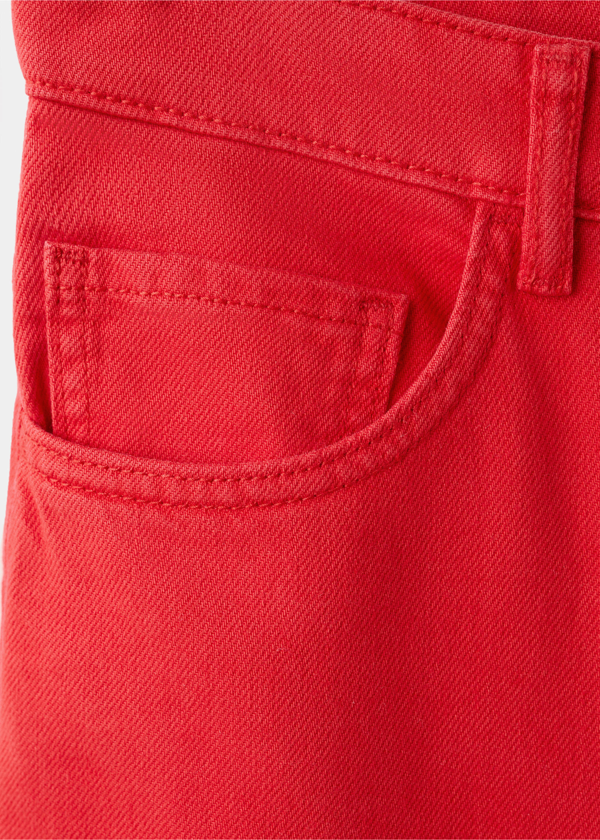 Low-rise wideleg jeans - Details of the article 0, Red. Ref: 37042527-00.