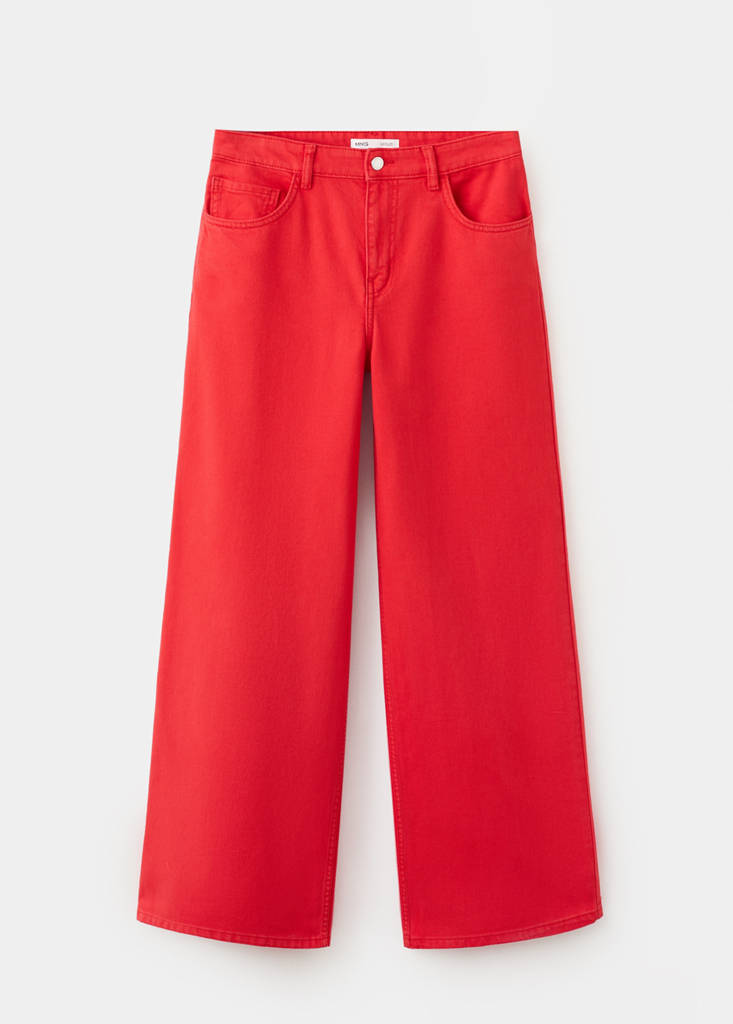 Low-rise wideleg jeans — Red