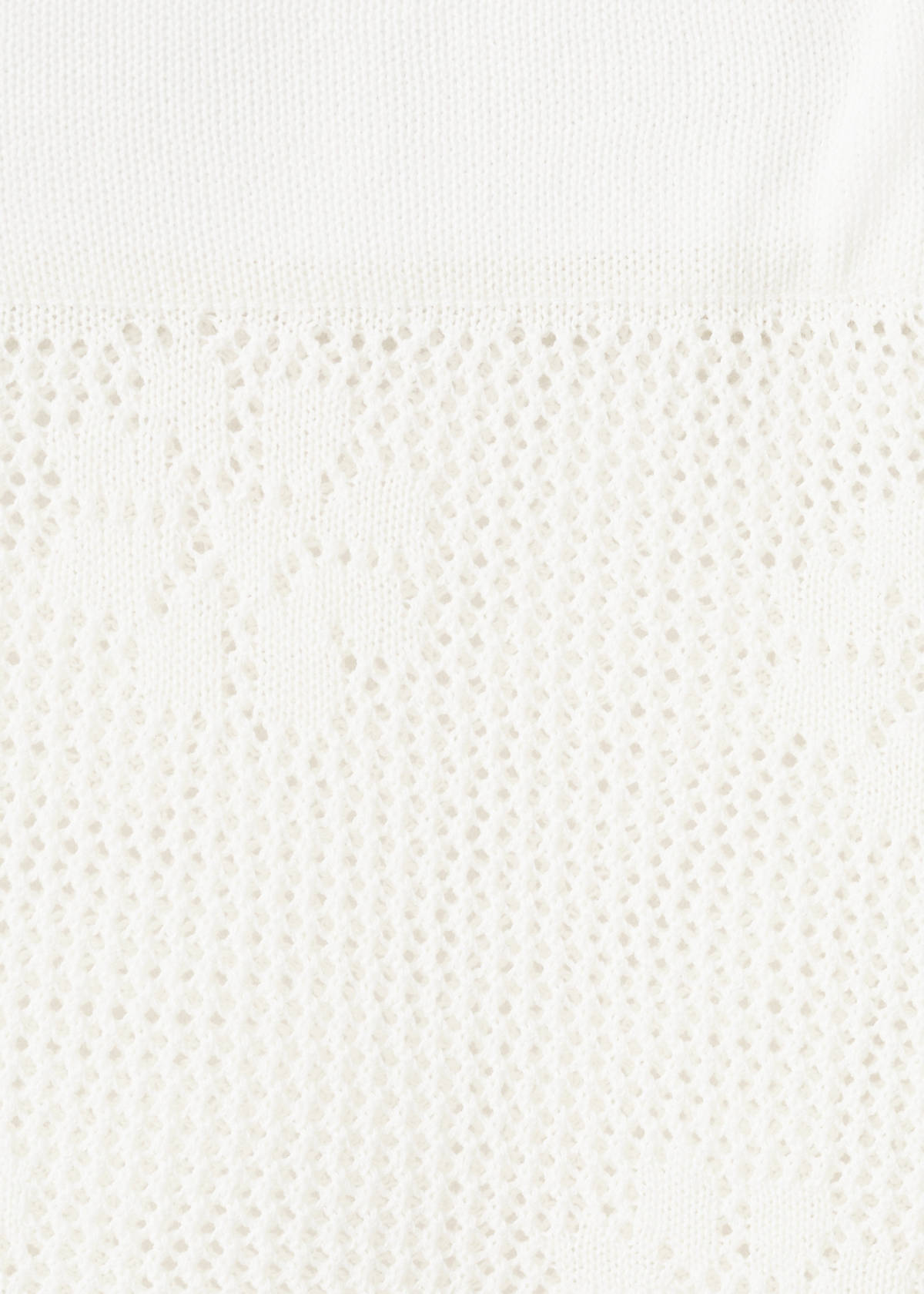 Semi-transparent floral crochet skirt — White