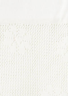 Semi-transparent floral crochet skirt — White 7