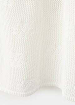 Semi-transparent floral crochet skirt — White 8