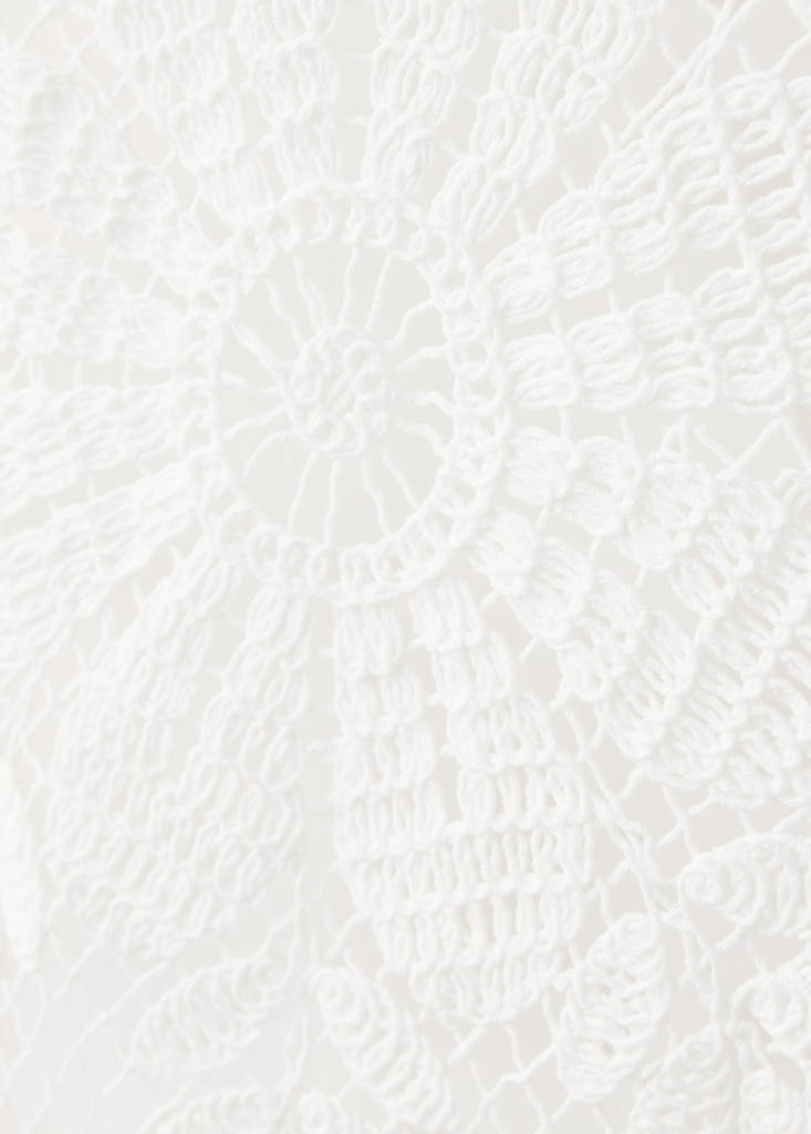 Floral crochet dress — White