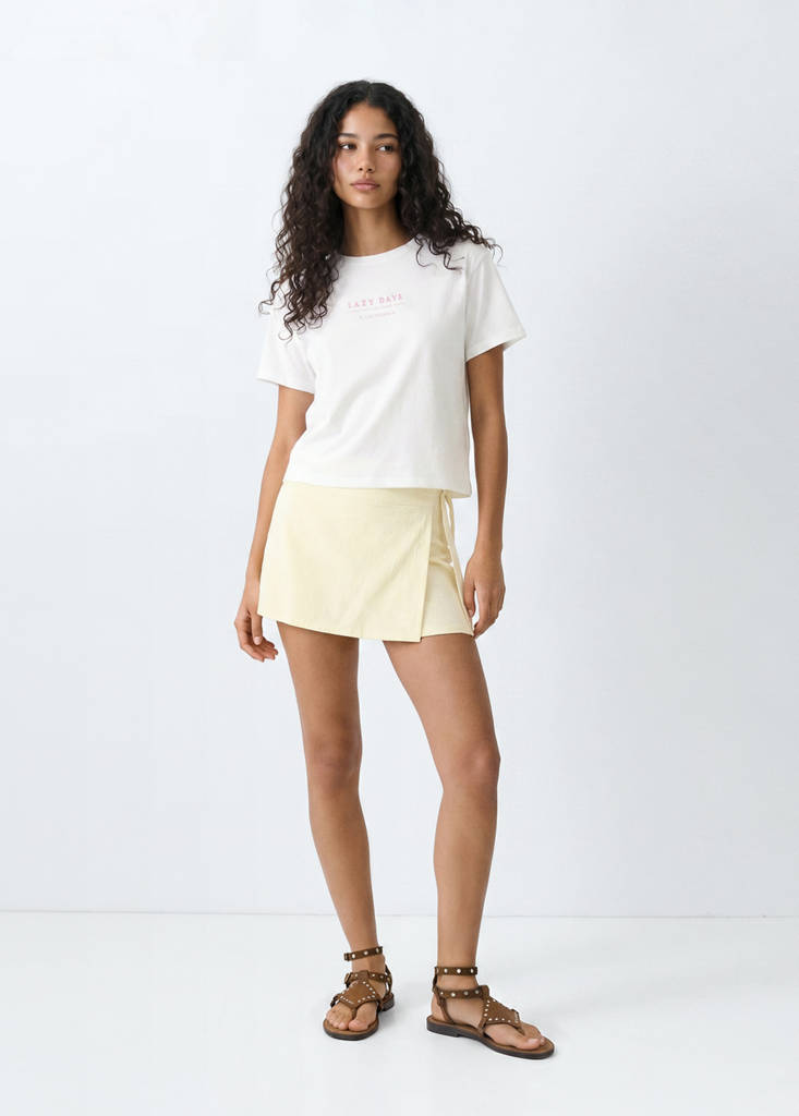 Printed cotton-blend t-shirt — Off White
