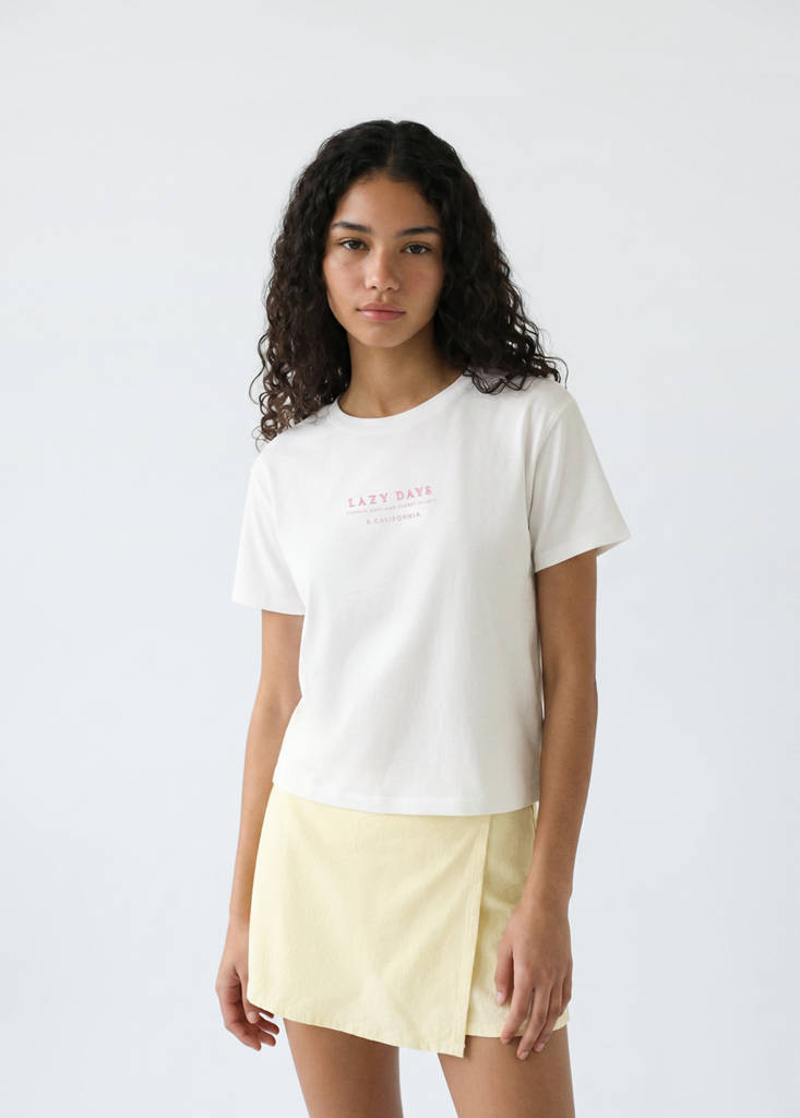 Printed cotton-blend t-shirt — Off White