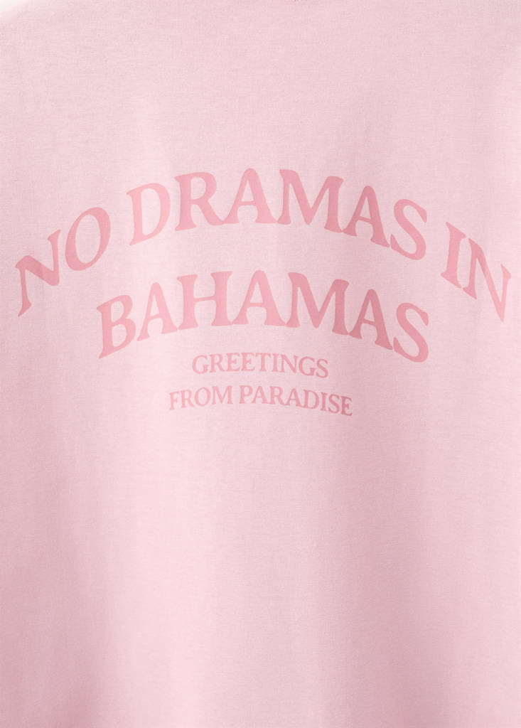 Printed cotton-blend t-shirt — Pastel Pink