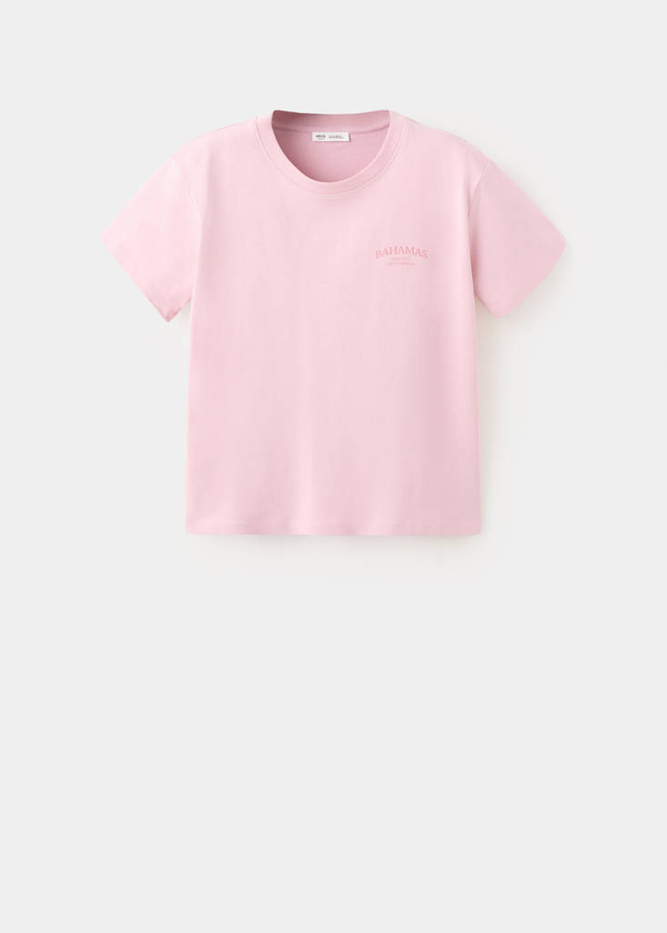 Printed cotton-blend t-shirt — Pastel Pink